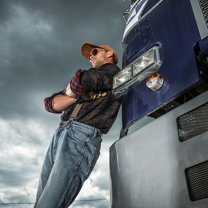 Truck Driver Weathers a storm